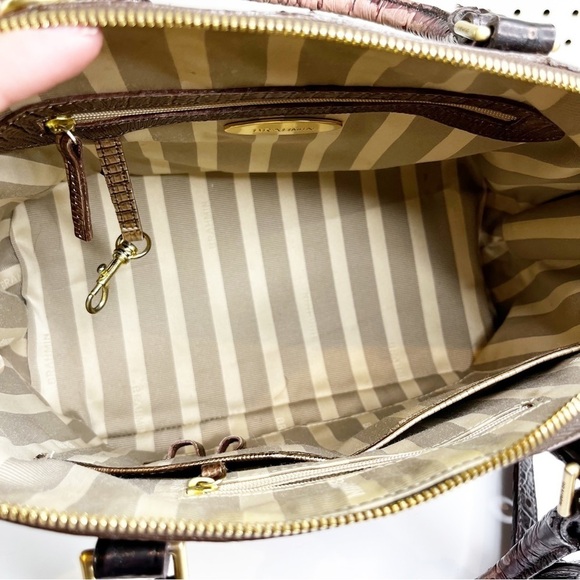Brahmin | Vivian Sable Pennfield Ombré Pearlescent Leather Satchel Handbag - Picture 5 of 9